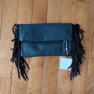 NWT Shiraleah Chicago vegan Leather Tori Fringe Clutch purse